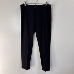 Eileen Fisher Leggings Pants Black M Pull On Crepe Knit Stretch Ankle Mid Rise